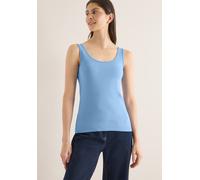 Shirttop CECIL "Style Linda", Damen, Gr. XXL (46), cloud blau, Tops Shirttop, in Unifarbe (86557023-XXL) cloud blau