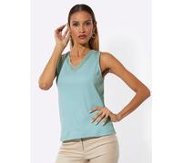 Shirttop CREATION L, Damen, Gr. 42, mint, 95% Baumwolle, 5% Elasthan, unifarben, V-Ausschnitt, Tops Shirttop (49379962-42) mint