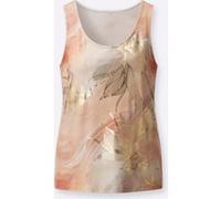 Shirttop CREATION L, Damen, Gr. 44, ecru, apricot, bedruckt, 95% Viskose, 5% Elasthan, gemustert, mehrfarbig, Rundhals, Tops Shirttop (44675466-44) ecru, apricot, bedruckt