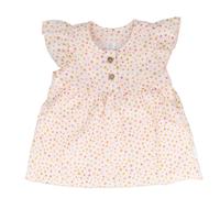 Shirttop MAXIMO, Mädchen, Gr. 74/80, muschelrosa, blümchen, Web, Obermaterial: 100% Baumwolle, gemustert, mehrfarbig, A-Linie hüftbedeckend, Rundhals, Rüschen, Tops Shirttop, rosa, Blümchen, Musselin,