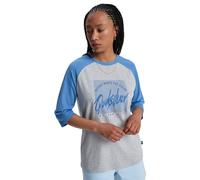 Shirttop QUIKSILVER "Bridge End", Damen, Gr. L, blau (light grau heather), Obermaterial: 80% Baumwolle, 20% Polyester., Tops Shirttop (65884310-L) light grau heather