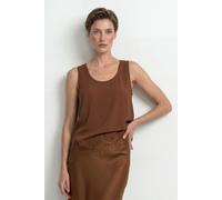 Shirttop RICHROYAL, Damen, Gr. 34, hazel, Web, Obermaterial: 96% Polyester, 4% Elasthan, normal normal, Rundhals, Tops Shirttop, mit Spitzenbesatz am Saum, edle Satin-Optik (23688227-34) hazel