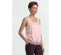 Shirttop RICHROYAL, Damen, Gr. 36, powder rosé, Web, Obermaterial: 96% Polyester, 4% Elasthan, normal normal, Rundhals, Tops Shirttop, mit Spitzenbesatz am Saum, edle Satin-Optik (95209838-36) powder