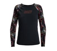 Shirttop ROXY "Roxy Active", Damen, Gr. S, grau (anthrazit athletic hibiscus), 75% Nylon, 25% Elasthan, Tops Shirttop (69073437-S) anthrazit athletic hibiscus