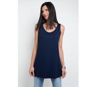 Shirttop SEIDEL MODEN, Damen, Gr. 38, blau (navy), Web, Obermaterial: 95% Viskose, 5% Elasthan, unifarben, regular fit Po-bedeckend, Rundhals, Tops Shirttop, MADE IN GERMANY (75023925-38) navy