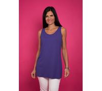 Shirttop SEIDEL MODEN, Damen, Gr. 38, lila, Web, Obermaterial: 95% Viskose, 5% Elasthan, unifarben, loose fit Po-bedeckend, tiefer Rundhals, Tops Shirttop, MADE IN GERMANY (79457552-38) lila