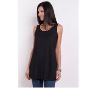 Shirttop SEIDEL MODEN, Damen, Gr. 44, schwarz, Web, Obermaterial: 95% Viskose, 5% Elasthan, unifarben, regular fit Po-bedeckend, Rundhals, Tops Shirttop, MADE IN GERMANY (67258521-44) schwarz