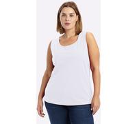 Shirttop SHEEGO, Damen, Gr. 50, schwarz, weiß, 100% Baumwolle, unifarben, Rundhals, Tops Shirttop (31955235-50) schwarz, weiß