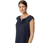 Shirttop "SOPHIE", Damen, Gr. 38, blau (marine), Web, Obermaterial: 100% Polyester, HERMANN LANGE COLLECTION, unifarben, regular fit hüftbedeckend, Rundhals, Tops Shirttop, mit Detail am Ausschnitt (3