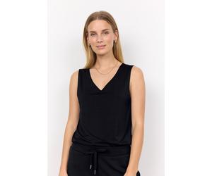 Shirttop SOYACONCEPT "SC-MARICA 283", Damen, Gr. L, schwarz, Jersey, Obermaterial: 93% Lyocell, 7% Elasthan, unifarben, normal, V-Ausschnitt, Tops Shirttop, aus Viskosemischung mit Lyocell und Elastha