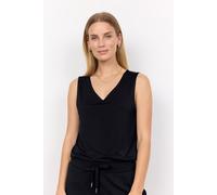 Shirttop SOYACONCEPT "SC-MARICA 283", Damen, Gr. S, schwarz, Jersey, Obermaterial: 93% Lyocell, 7% Elasthan, unifarben, normal, V-Ausschnitt, Tops Shirttop, aus Viskosemischung mit Lyocell und Elastha