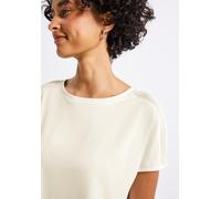 STREET ONE Damen 3226969 Jersey-Shirt mit Mesh-Detail, Off White, 34