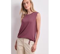 Shirttop STREET ONE, Damen, Gr. 38, lila (schwarz clouded blush), Stoff, 95% Viskose, 5% Elasthan, unifarben, normal normal, U-Boot-Ausschnitt, abgesteppt, Tops Shirttop, aus stretchigem Viskosemateri
