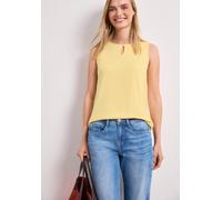 Trägertop STREET ONE, Damen, Gr. 40, soft gelb, Web, 50% Baumwolle, 50% Modal, unifarben, comfort fit normal, Rundhals, normaler Saum, Tops Trägertop, mit Cut-Out Detail (67007817-40) soft gelb