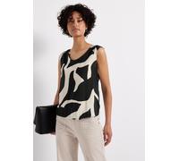 Shirttop STREET ONE, Damen, Gr. 42, grau (whale tail grau), Jersey, Obermaterial: 95% Viskose, 5% Elasthan, bedruckt, normal hüftbedeckend, Rundhals, Tops Shirttop, mit Print (24447334-42)