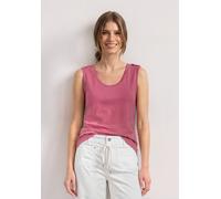 Shirttop STREET ONE, Damen, Gr. 42, pink (blush berry), Jersey, Obermaterial: 50% Baumwolle, 50% Modal, unifarben, tailliert hüftbedeckend, V-Ausschnitt, Tops Shirttop, Sommertop mit V-Neck und Knopfd
