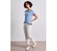 Street One Frauen Shirt mit Boatneck und Schulterdetail in Blau, Gr: 44
