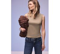 Shirttop STREET ONE, Damen, Gr. 46, light terra mocha, Jersey, Obermaterial: 50% Baumwolle, 50% Modal, unifarben, tailliert hüftbedeckend, Rundhals, Tops Shirttop, mit Turtleneck (29790869-46) light t