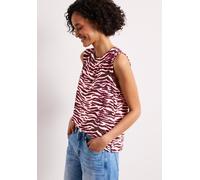 Shirttop STREET ONE, Damen, Gr. 46, minimal rose, Stoff, 95% Viskose, 5% Elasthan, normal normal, Rundhals, abgesteppt, Tops Shirttop, mit Zebra-Print (64420926-46) minimal rose