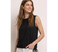 Shirttop STREET ONE, Damen, Gr. 46, schwarz, Stoff, 95% Viskose, 5% Elasthan, unifarben, normal normal, U-Boot-Ausschnitt, abgesteppt, Tops Shirttop, aus stretchigem Viskosematerial (37395836-46) schw