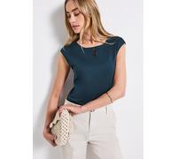 STREET ONE Damen 3227152 Shirt mit Cut-Out, Tide Blue, 42