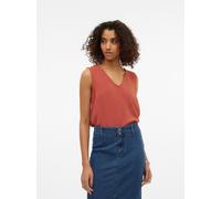 Shirttop VERO MODA "VMALVA S/L V-NECK TOP WVN NOOS", Damen, Gr. S, marsala, Web, Obermaterial: 100% Polyester, unifarben, regular fit normal, V-Ausschnitt, Tops Shirttop, Kunstfaser, regular fit (3021