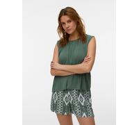 Shirttop VERO MODA "VMFILLI SL TOP JRS NOOS", Damen, Gr. L, grün (laurel wreath), Jersey, Obermaterial: 70% Modal, 30% Polyester, unifarben, normal, Rundhals, Tops Shirttop, Materialmix (81679829-L) l