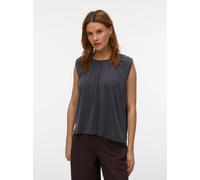 Shirttop VERO MODA "VMFILLI SL TOP JRS NOOS", Damen, Gr. S, asphalt, Jersey, Obermaterial: 70% Modal, 30% Polyester, unifarben, normal, Rundhals, Tops Shirttop, Materialmix (47329323-S) asphalt