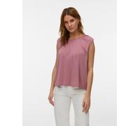 Shirttop VERO MODA "VMFILLI SL TOP JRS NOOS", Damen, Gr. XS, rosa (nostalgia rose), Jersey, Obermaterial: 70% Modal, 30% Polyester, unifarben, normal, Rundhals, Tops Shirttop, Materialmix (71102649-XS