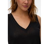 Shirttop VERO MODA "VMGINA LACE TANK TOP JRS NOOS", Damen, Gr. L, schwarz, Jersey, Obermaterial: 51% Viskose, 37% Polyester, 8% Leinen, 4% Elasthan, unifarben, normal, V-Ausschnitt, Tops Shirttop, Vis