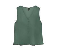 Shirttop VERO MODA "VMMENNY SL V-NECK TOP WVN GA", Damen, Gr. S, grün (laurel wreath), Web, Obermaterial: 100% Viskose, unifarben, regular fit normal, V-Ausschnitt, Tops Shirttop, Viskose, regular fit