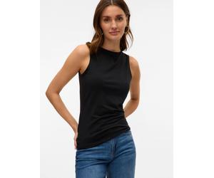 Shirttop VERO MODA "VMPANDA MODAL SL TOP JRS NOOS", Damen, Gr. XL, schwarz, Jersey, Obermaterial: 48% Baumwolle, 48% Modal, 4% Elasthan, unifarben, figurbetont normal, U-Boot-Ausschnitt, Tops Shirttop