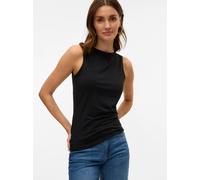 Shirttop VERO MODA "VMPANDA MODAL SL TOP JRS NOOS", Damen, Gr. XS, schwarz, Jersey, Obermaterial: 48% Baumwolle, 48% Modal, 4% Elasthan, unifarben, figurbetont normal, U-Boot-Ausschnitt, Tops Shirttop