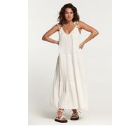 Shiwi Bogota Dress Mousseline Waffle Jet Stream White Größe: L | Maxikleider Outlet | Damen | Weiß