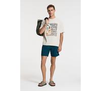 Shiwi Jay Oversized T-shirt Flower Block Beige Größe: XXL | Bedruckte T-Shirts Outlet | Herren | Braun