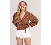 Shiwi Ladies Capri Wrap Top Tropical Tiger Strawberry Pink Größe: S | Blusen Outlet | Damen | Cyan