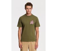 Shiwi Liam Regular Fit Coral Text T-shirt Green Olive Größe: XXL | Bedruckte T-Shirts Outlet | Herren | Orange