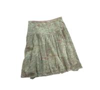 SHMEKUN Sommerrock Bedruckter Sommer-Chiffonrock Mit Schmaler Passform Für Damen-grün-XL (60-65 kg)