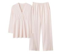 Shntig 1 Set Umstands Nachthemd, Still Schlafshirt, elastische Taille, Heimkleidung, bequemer Stoff für Stillkomfort, Still Pyjama, integriertes Brustpolster