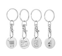 Shntig 4 Stück Funktionelle Einkaufschips Schlüsselanhänger Einkaufswagen Schlüsselhalter Praktisches Accessoire für den täglichen Gebrauch Accessoire