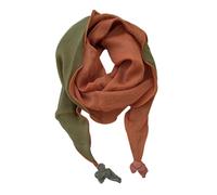 Shntig Charm Zweifarbiger Bandana Schal aus Baumwolle und Leinen für Damen, Winter Kopftuch, warm, atmungsaktiv, doppellagiges Design, zweifarbiger Kopfwickel