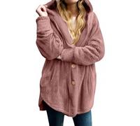 Shntig Strickjacke mit Kapuze, flauschige Jacken, Winter, warm, vorne offen, Fleece Mantel, Oberbekleidung mit Taschen, Winter Kleidung, Geschenk für Damen, flauschige Strickjacke mit Kapuze