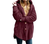 Shntig Strickjacke mit Kapuze, flauschige Jacken, Winter, warm, vorne offen, Fleece Mantel, Oberbekleidung mit Taschen, Winter Kleidung, Geschenk für Damen, flauschige Strickjacke mit Kapuze