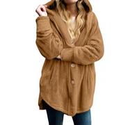 Shntig Strickjacke mit Kapuze, flauschige Jacken, Winter, warm, vorne offen, Fleece Mantel, Oberbekleidung mit Taschen, Winter Kleidung, Geschenk für Damen, flauschige Strickjacke mit Kapuze