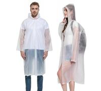 SHOCHX 2 Stück Regenjacken Wiederverwendbar Regenponcho, Unisex Eva Regenmantel Poncho Regenbekleidung Regenschutz Regen Zubehör für Wandern Camping Radfahren Reisen