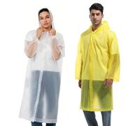 SHOCHX 2 Stück Regenjacken Wiederverwendbar Regenponcho, Unisex Eva Regenmantel Poncho Regenbekleidung Regenschutz Regen Zubehör für Wandern Camping Radfahren Reisen