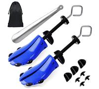 Shoe Stretcher Unisex Pair of 4-way Adjustable Shoe Widener Expander to Stretch Length Width Height for Wide Feet, Tough Plastic Shoe Tree Shaper Bonus 12 Bunion Plugs