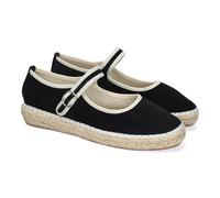 shoes&blues.es Espadrille-Ballerinas für Damen mit Jute, bequemes, modernes Design mit runder Zehenpartie und Schnallenverschluss für optimalen, ideal für Frühling und Sommer. Schwarz Talla 40