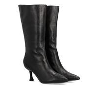 shoes&blues.es Hoher Stiefel aus mittelhohem Schaft, auffälliges Design, feine Spitze und Absatz, Reißverschluss, ideal für Damen, Herbst- und Wintersaison., Schwarz , 38 EU