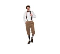 shoperama Hochwertige Knickerbocker Cord Hose 20er Jahre Herren Paper Boy Oktoberfest Tracht Kostüm-Zubehör, Farbe:Beige, Größe:54/56